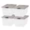 Iris® 91qt. Clear View Plastic Storage Bins with Gray Latching Buckle Lids, 4ct.